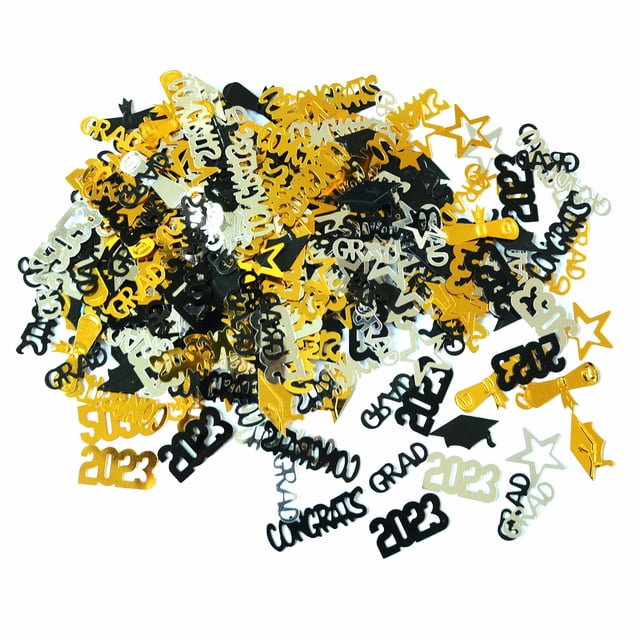 BINGLI Blue Gold and Black Graduation Confetti 2026, 1500 Pcs Congrats Grad Confetti Class of 2026 Party Table Centerpiece for 2026 Graduation Party Decorations B