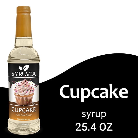 Syruvia Cupcake Syrup Pure Cane Coffee Flavoring Syrup, 25.4 fl Oz