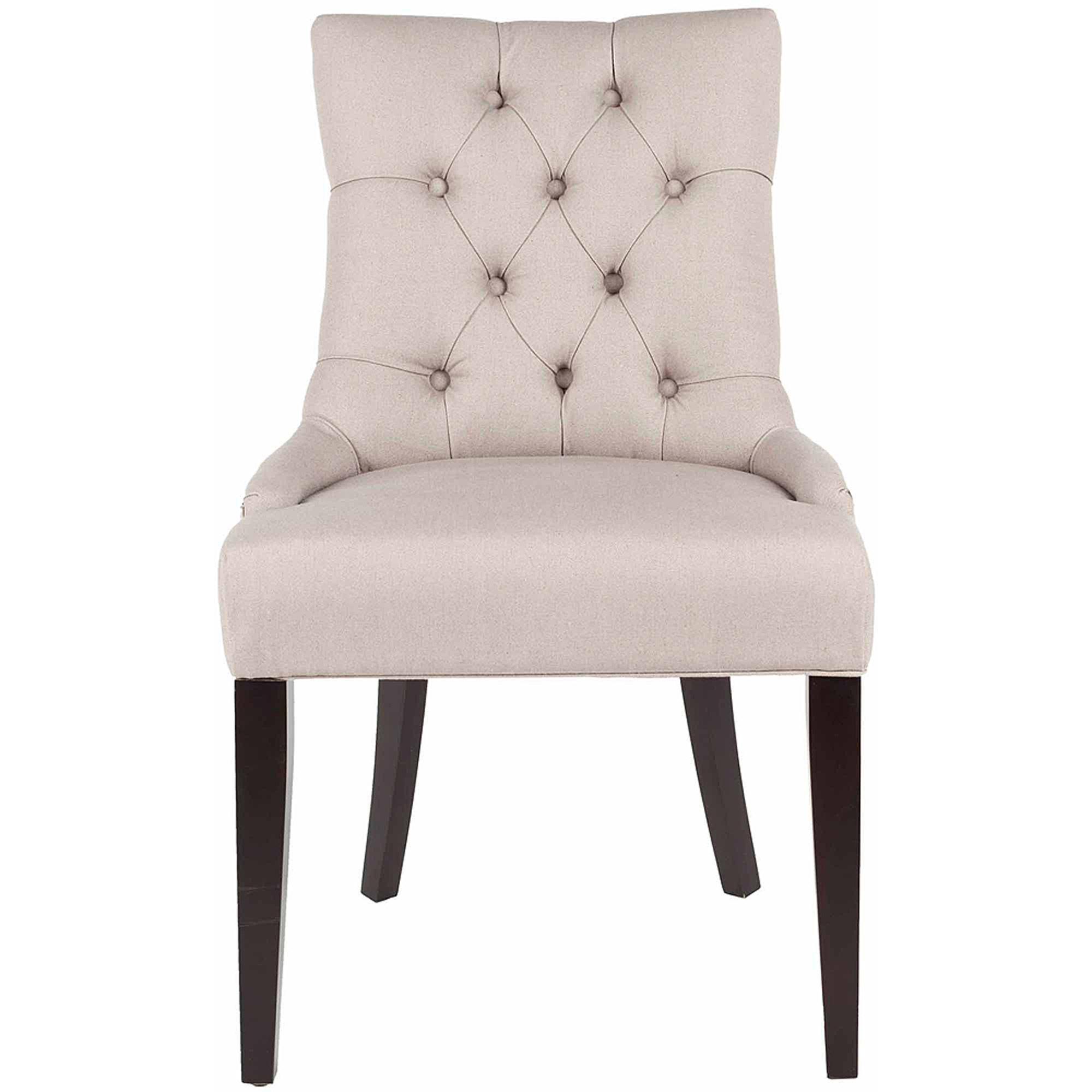 SAFAVIEH Abby 19"H Tufted Side Chair, Taupe, Set of 2