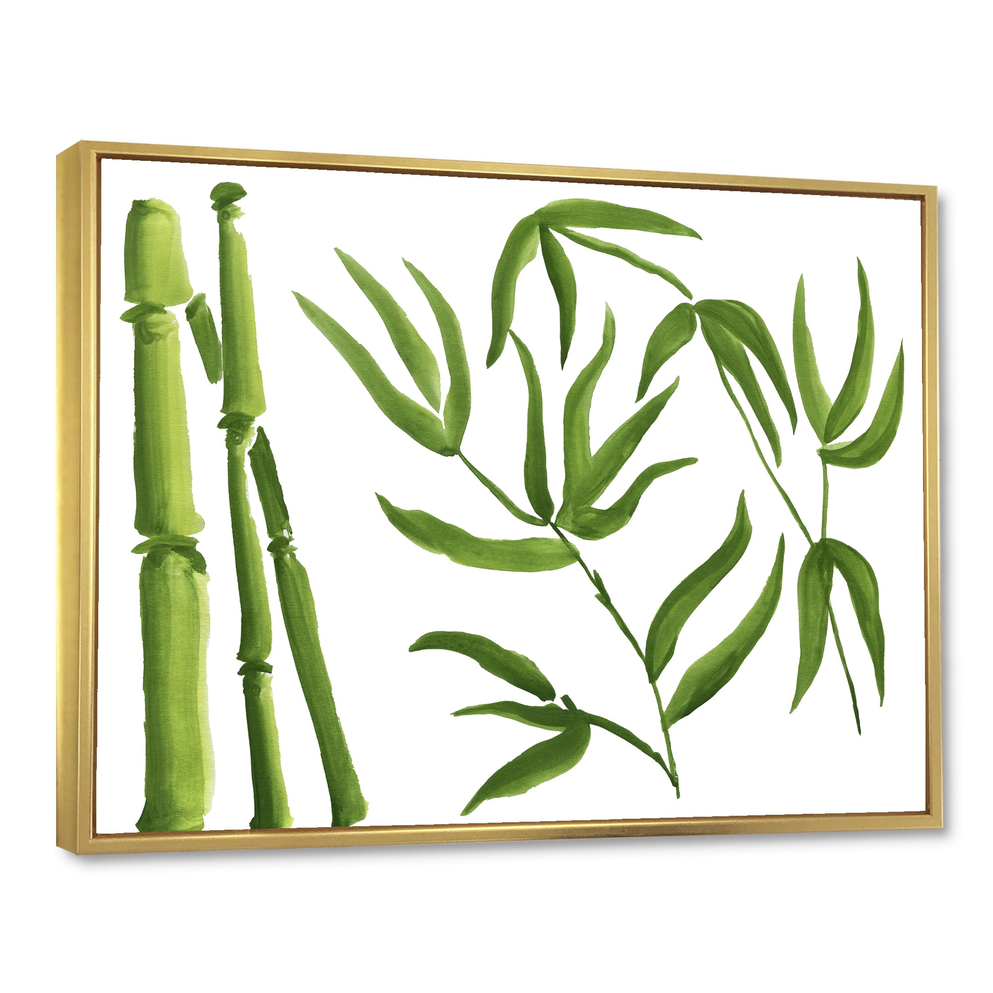 Designart 'The Forest of Bamboo Branches IV' Tropical Framed Canvas Wall Art Print