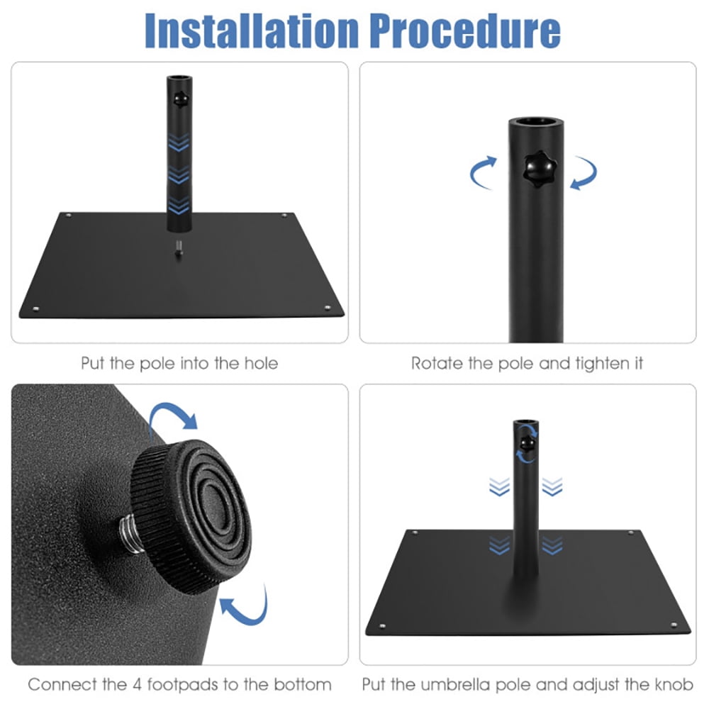Aimee Lii 20 Inches Patio Umbrella Base with 4 Adjustable Footpads, Patio Umbrella Stand Aimee Lii 20 Inches Patio Umbrella Base with 4 Adjustable Footpads, Patio Umbrella Stand