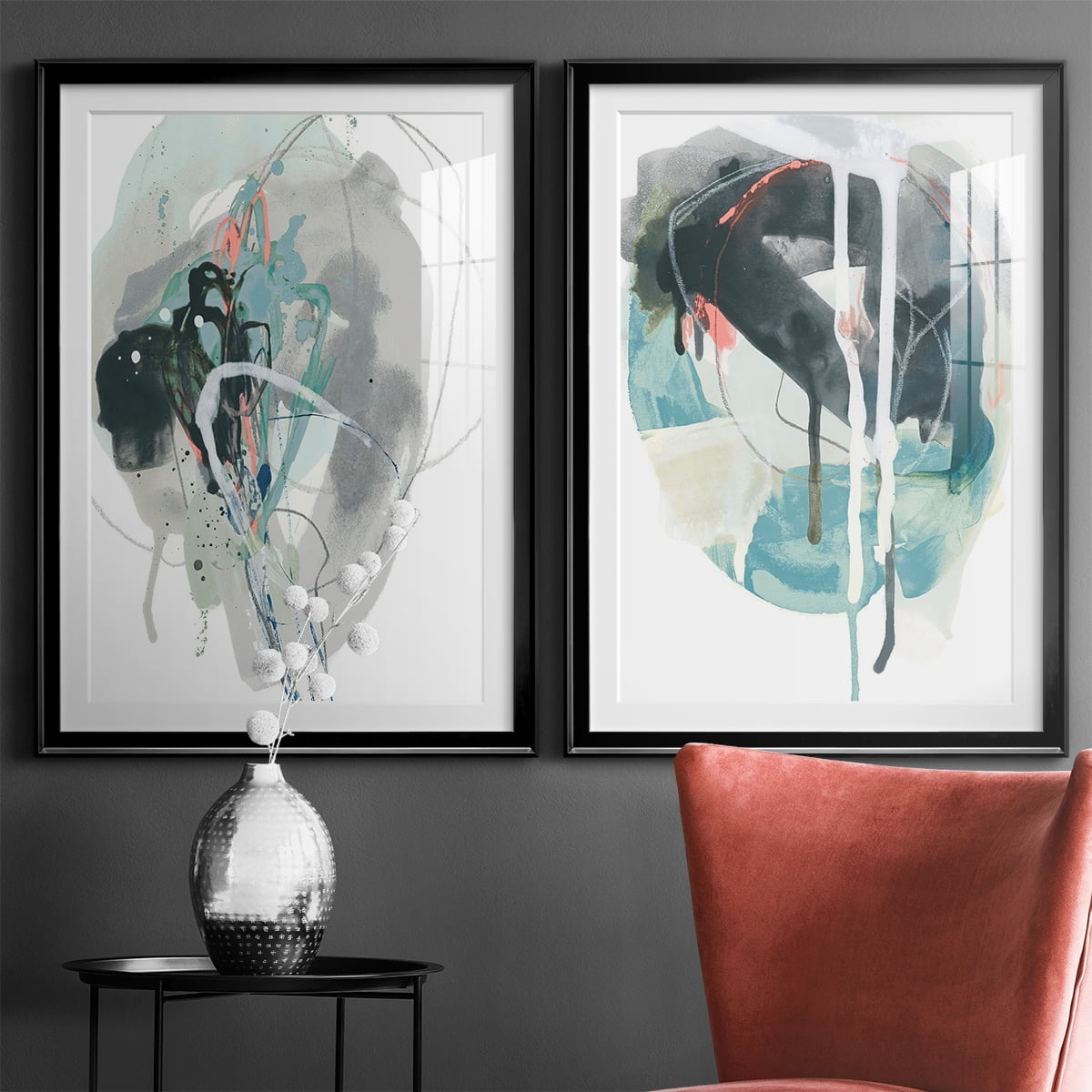 Wexford Home Stone Aperture I Premium Framed Print, 26.5" x 36.5" - Ready to Hang, Black (Set of 2)