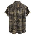 thumbnail image 3 of Mens Vintage Printed Shirt Short Sleeve Button Down Tops Casual Floral Summer Beach Shirt 2XL, 3 of 6