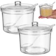 thumbnail image 1 of PACKOVE 2 Frascos de Acrílico con Tapas y Cucharas, Recipientes Transparentes, Frascos de Especias, Frascoss de Salsa, Frascosss de Cocina Herméticos, Recipientes Transparentes para Condimentos, Sal, 1 of 4