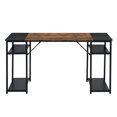 thumbnail image 2 of Escritorio con Repisa Inferior, Ahorro de Espacio Marrón+Negro (120 x 60 x 74cm) HOMEMAKE FURNITURE Industrial, 2 of 8