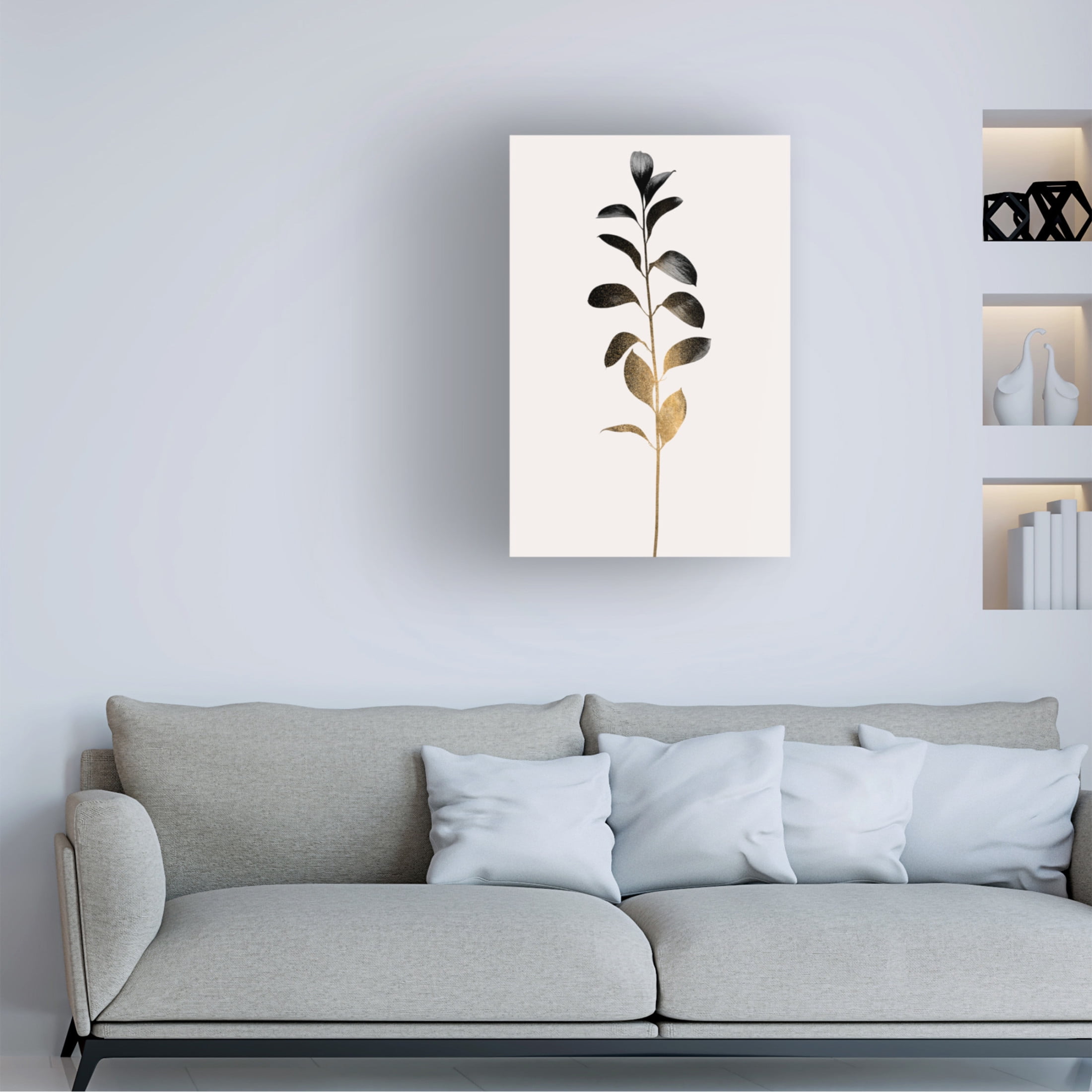Trademark Fine Art Kubistika Monochromatica No.9 Dark Gold Canvas Wall Art