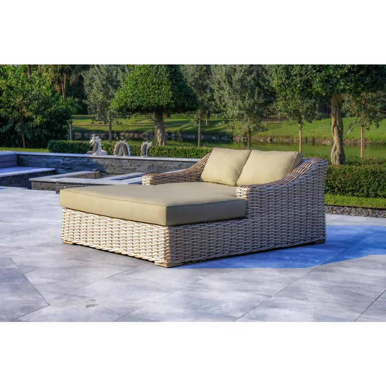 Outsy Anna Wicker Double Sun Lounger Outdoor Patio