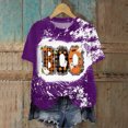 thumbnail image 2 of TOWED22 Ghost Spooky Halloween Shirts for Women Funny Bow Pumpkin Graphic Tees Fall Short Sleeve Tops Costumes(Purple,M), 2 of 7