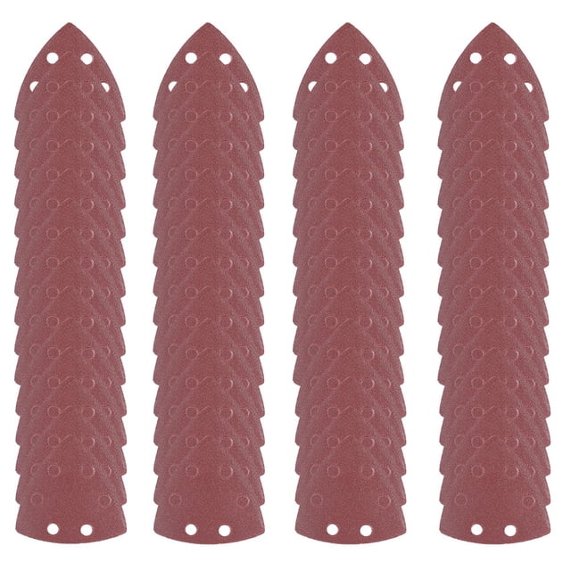 Qiilu Sanding Paper, Oscillating Sanding Paper,61pcs 90mm 6 Holes Triangle Sanding Pad Sand Paper Oscillating Polish Multi Tools