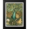 thumbnail image 2 of Hoytema, Theo van 19x24 Black Modern Framed Museum Art Print Titled - Peacock with chickens, 2 of 5