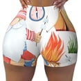 thumbnail image 2 of Honeii Gnome Camping Print Women's Workout Shorts, Gym Shorts for Active Wear, Sports Shorts,Women's Running Shorts,Quick Dry Athletic Shorts-Large, 2 of 8