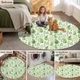 thumbnail image 5 of Spring Leaves Round Area Rug 3.3Ft Washable Circle Rugs for Dining Room Table, Pastoral Garden Botanical Watercolor Non-Slip Carpet Floor Mats Indoor Outdoor Carpet Runner Aesthetic Home Decor, 5 of 8