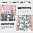 thumbnail image 6 of Pioneer Flower Floral Print Pattern Apron for Women and Men, Cotton Linen Waterproof with Pockets, Adjustable, 33x27 Inch for Kitchen, Gardening, BBQ, Salon, 6 of 6