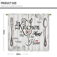 thumbnail image 2 of Farmhouse Rustic Kitchen Curtains Wooden Wood Small Short Cafe Window Curtains Vintage Fork Spoon Retro Rod Pocket Bathroom Living Room Bedroom Window Drapes Treatment 2 Panels (26x24 Inch), 2 of 8