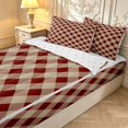 thumbnail image 3 of Manfei Rustic Plaid Zipper Twin Comforter Sets with Fitted Sheet and 2 Pillowcases,Retro Grid Zipper Bedding Set,Brown,Reversible,4pcs, 3 of 8