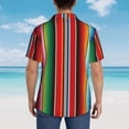 thumbnail image 6 of Daiia Mexican Serape Blanket Stripes Hawaiian Shirt for Men Gentle Cotton Regular Short Sleeve Casual-Small, 6 of 9