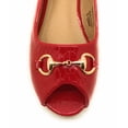 thumbnail image 6 of Victoria K Open Toe Gold Buckle Ballerina Flats (Women), 6 of 8
