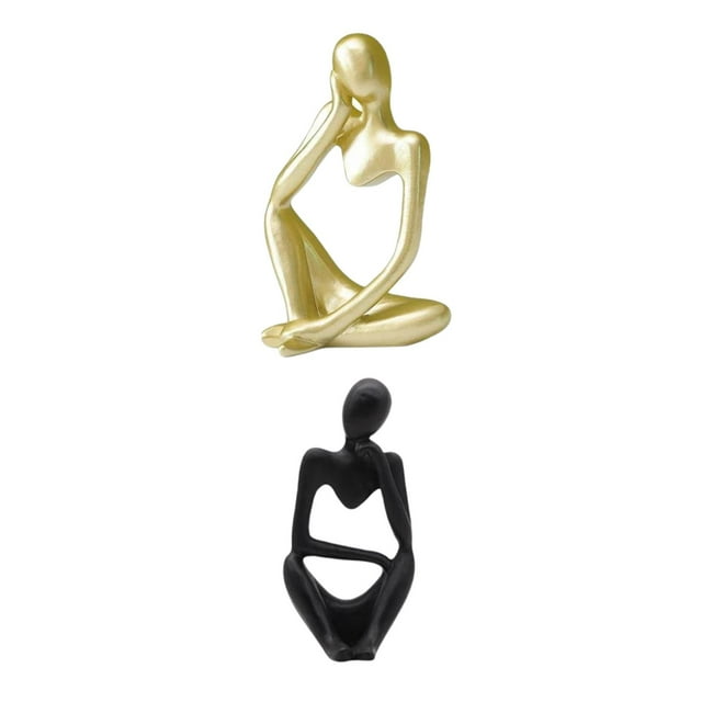 Adornos de Estatuas de escritorio Gloria 2 piezas Figura pensador abstracto