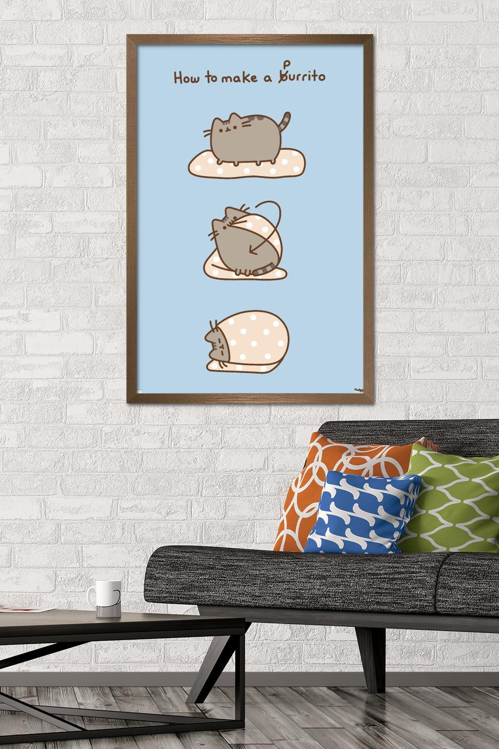 Pusheen Purrito Wall Poster, x Framed