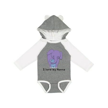 

Inktastic I Love My Nonna Elephant Purple Blue Gift Baby Boy Long Sleeve Bodysuit