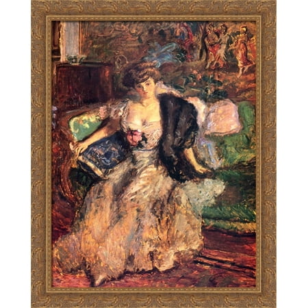 Misia 28x36 Large Gold Ornate Wood Framed Canvas Art by Pierre Bonnard
