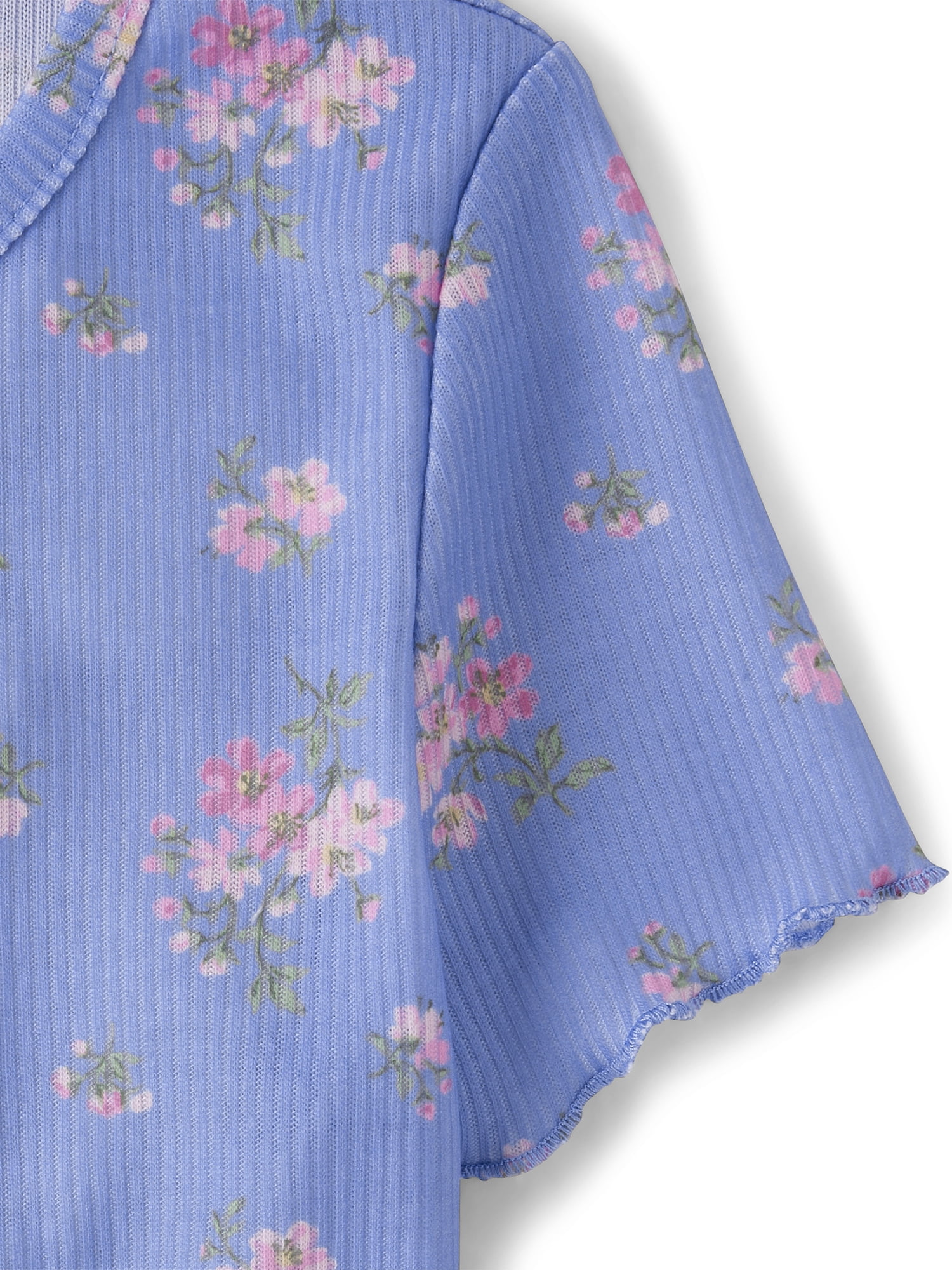 The Children's Place Girls Short Sleeve Floral Ribbed Pajamas, Sizes XS-XXL