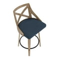 thumbnail image 3 of LumiSource White Washed Wood, Blue Fabric Charlotte Counter Stool - Set of 2, 3 of 9