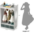 thumbnail image 3 of Kids Dress up Storage with Mirror and Storage Bin,Kids Play Armoire Dresser with Mirror,Kids Costume Organizer, Pretend Storage Closet for Kids,Costume Storage Dresser (Style 2-White), 3 of 13