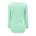 thumbnail image 5 of Women Summer Tops Women Fashion Round Neck Puff Sleeve U Neck T Shirt Coral Lace Shirt Ladies Long Tee Long Sleeve Tee Pack Girls plus Tight Top Athletic Shirts Silk V Necks Size Shirts Green L, 5 of 5