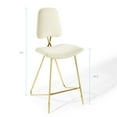 thumbnail image 4 of Modway Ponder Bar Stool Performance Velvet Set of 2 in Ivory, 4 of 9