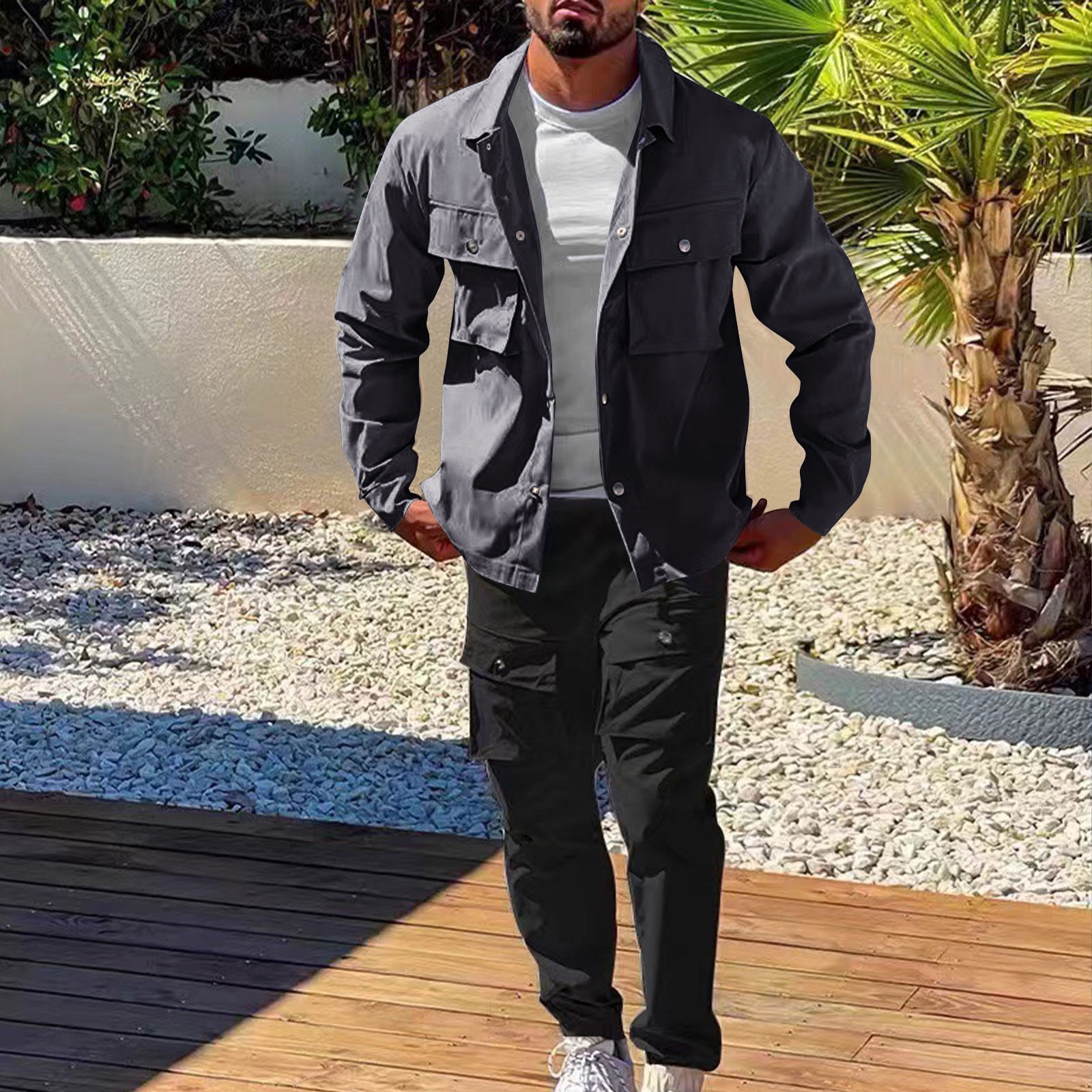 jacket jogging pants and shirt outfit