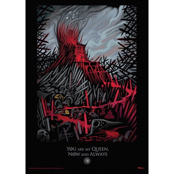 PHFZJYOU Game of Thrones Iron Throne Queen Poster frameless Painting Canvas Wall Posters Art Picture Print Modern Home Family Bedroom office Decor 16x24inch