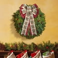 thumbnail image 6 of Wreath Bow Christmas Tree Large Truck Red Black Checkered Burlap Wired Bow For Gifts Stairs Doors Indoor And Outdoor Wall Decorations To Increase Festival Atmosphere 11.81*19.69""-C /2PCS, 6 of 9