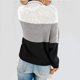 thumbnail image 5 of Suéter de cuello redondo de invierno para mujer, tejido a juego con colores, cuello redondo, suelto, informal, tops, suéter para mujer, 5 of 5