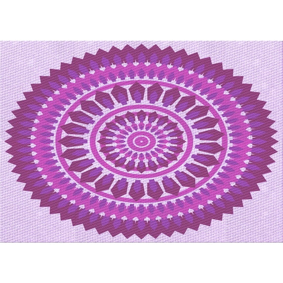 Ahgly Company Indoor Rectangle Patterned Crimson Purple Area Rugs, 2' x 5'