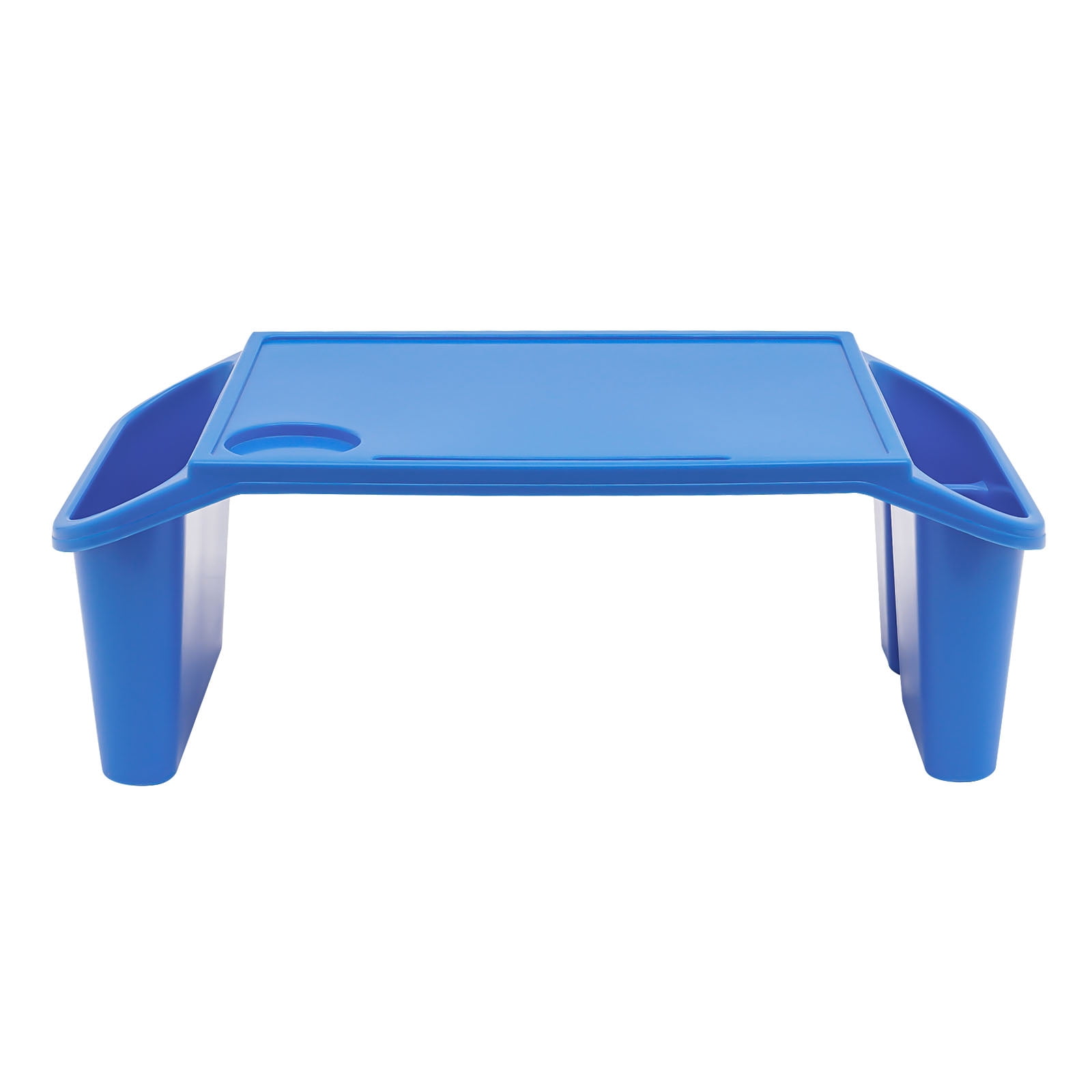 6Pcs Kids Lap Desk Tray, Plastic Breakfast Laptop Trays with Side Pockets, Portable Lap Bed Table for Writing Eating Game Classroom (Blue)