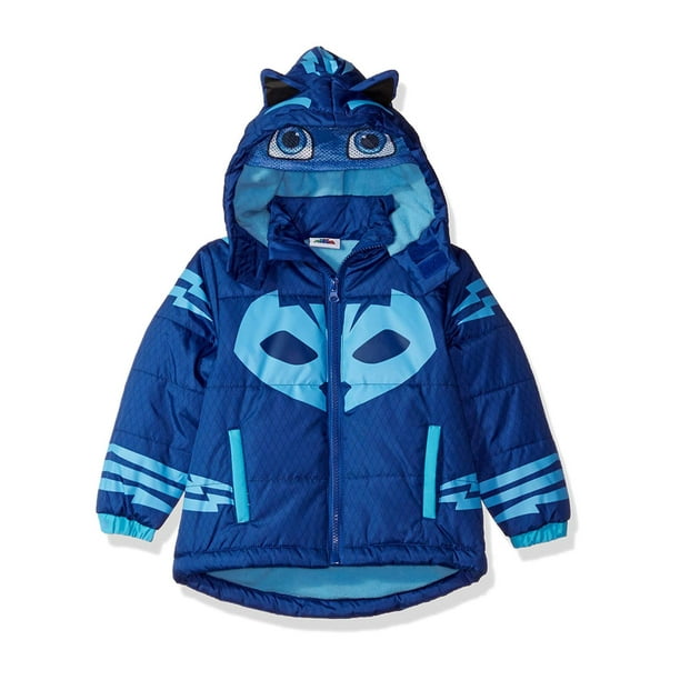 PJ Masks pj masks boys' toddler catboy puffer coat, blue, 3t