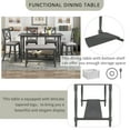 thumbnail image 5 of HANSHE 6 Piece Counter Height Dining Table Set, Modern Farmhouse Dining Table Set with Bottom Shelf, Wooden Counter Height Dining Set with Bench and 4 Chairs for Dining Room Apartment, Gray, 5 of 10