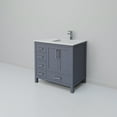 thumbnail image 5 of Jacques 36 in. W Right Offset Dark Grey Bath Vanity, White Quartz Top, and Faucet Set, 5 of 9