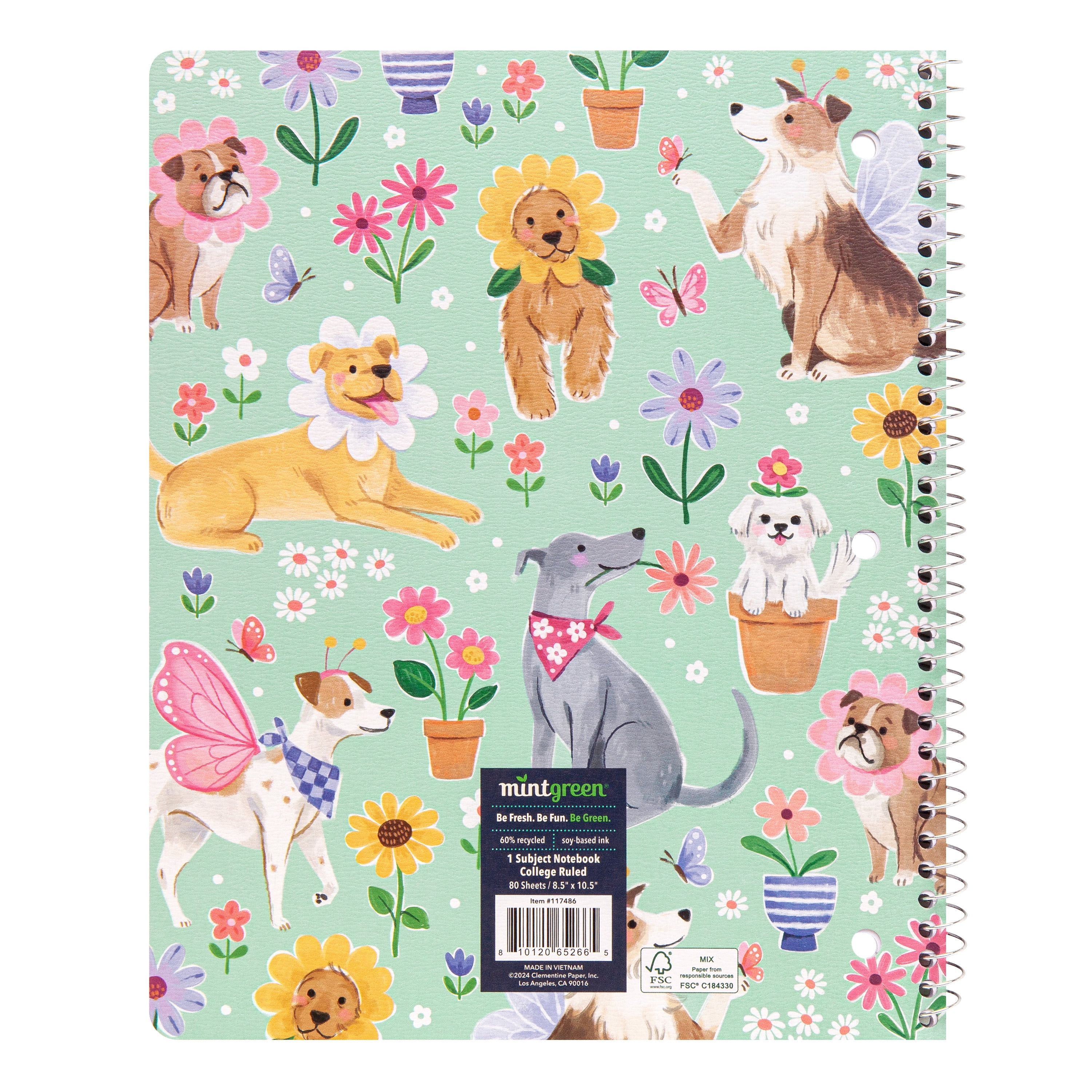 Mintgreen 1 Subject CR Dogs and Flowers
