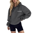 thumbnail image 2 of uvwlwu Womens Minimal Letter Graphic Oversized Hoodie Drop Shoulder Kangaroo Pocket Soft Cozy Fall Street Casual Pullover Sweatshirt,S, 2 of 5