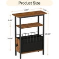 thumbnail image 3 of Narrow Side Table for Small Spaces, Slim End Table 3 Tier, Skinny Nightstand with Drawer, Sofa Beside Table with Storage Shelf for Living Room Bedroom, 3 of 16