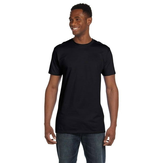Hanes 4980 Nano T-Shirt en Coton - Noir - 3X-grand