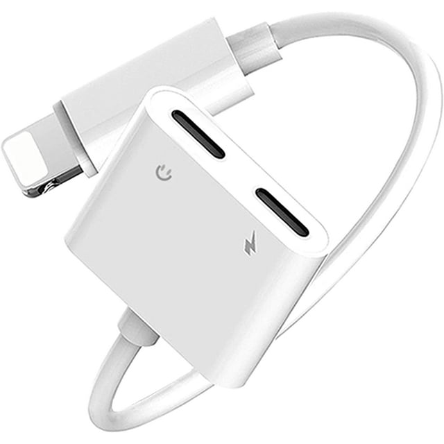 Adaptateur Casque pour Iphone 11 Supporte Appel + Musique + Charge Audio Prise Casque Compatible pour Iphone 11 Pro/TP Max/X/TP/XR /8/8 Plus /7/7 Plus Supporte Tous les Systèmes iOS-Blanc