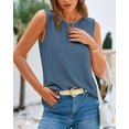 thumbnail image 2 of FreshPretty Women's Sleeveless Sweater Vest Summer Crew Neck Ribbed Knit Lightweight Pullover Casual Loose Fit Tank Tops, 2 of 8