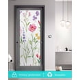 thumbnail image 5 of Window Privacy Film Spring Wildflowers Stained Glass Window Film Decorative Sun Block Window Cover Farmhouse Botanical Floral Window Clings Static Adhesive Sticker for Bathroom 29.5"x78.7", 5 of 7