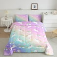 thumbnail image 2 of Feelyou Cute Unicorn Kids Bedding Comforter Set, Mystic Astrology Planet Twin Comforter Sets, Dreamy Rainbow Printed Reversible Bedding Set, Breathable Home Decor, 2-Piece, 2 of 8