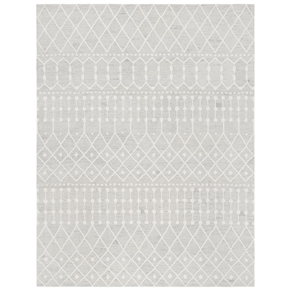 SAFAVIEH Blossom Aspen Geometric Wool Area Rug, Silver/Ivory, 6' x 9'