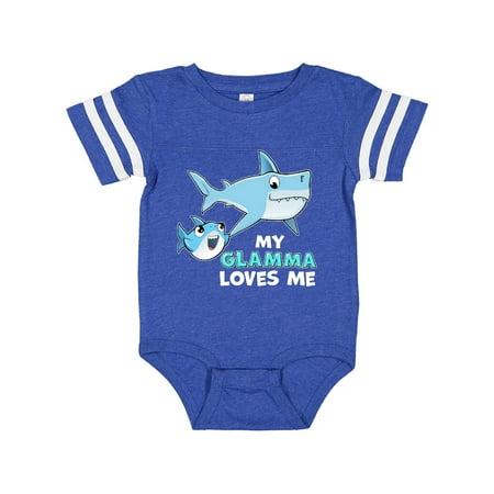

Inktastic My Glamma Loves Me with Cute Sharks Gift Baby Boy or Baby Girl Bodysuit