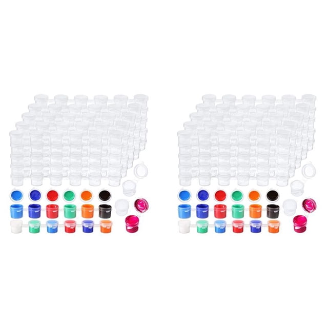 200 Tiras 1200 Botes Tiras de Pintura Vacías de Pintura Contenedores de Almacenamiento de Plástico Transparente Suministros para Manualidades de Pintura (3 Ml/ 0,1 Oz)
